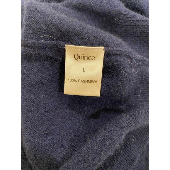 Quince 100% Cashmere Sweater Men L Blue Crewneck Soft Lightweight Knit Pullover - Picture 6 of 9